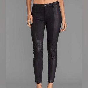 Black Orchid Quilted Black Biker Skinny Jeans Size 25